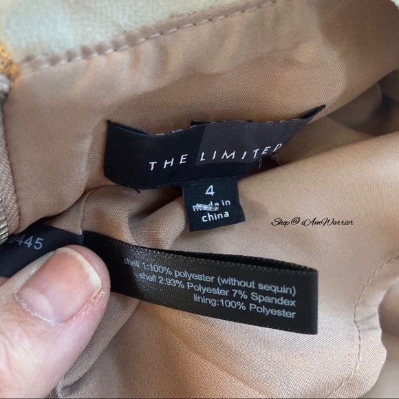 The Limited champagne sequin satin belted a-line party dress *shop@iamwarrior - Picture 9 of 10